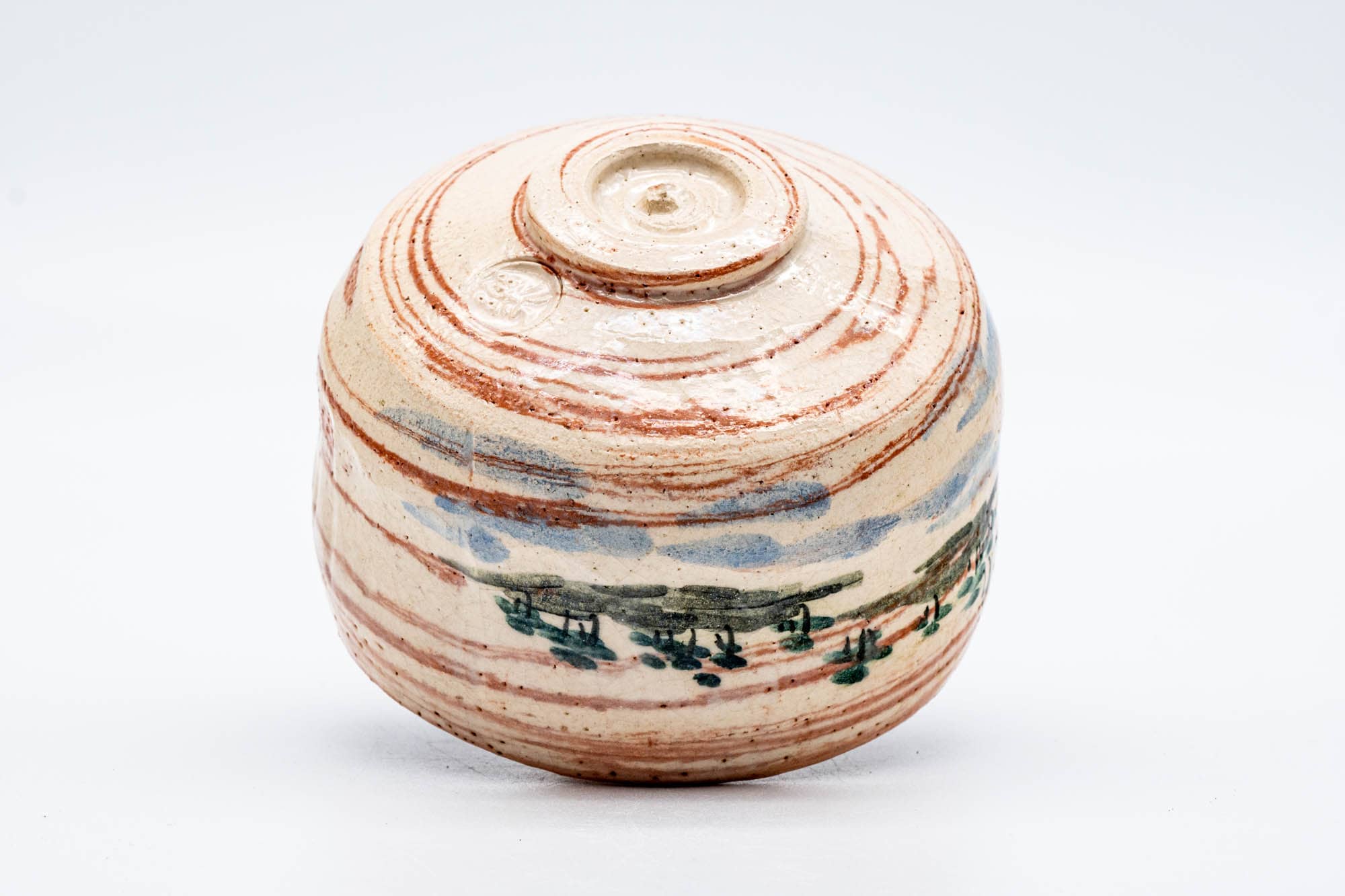 Japanese Matcha Bowl - 楽入窯 Rakunyu Kiln - Mountainous Pink Raku Chawan - 350ml