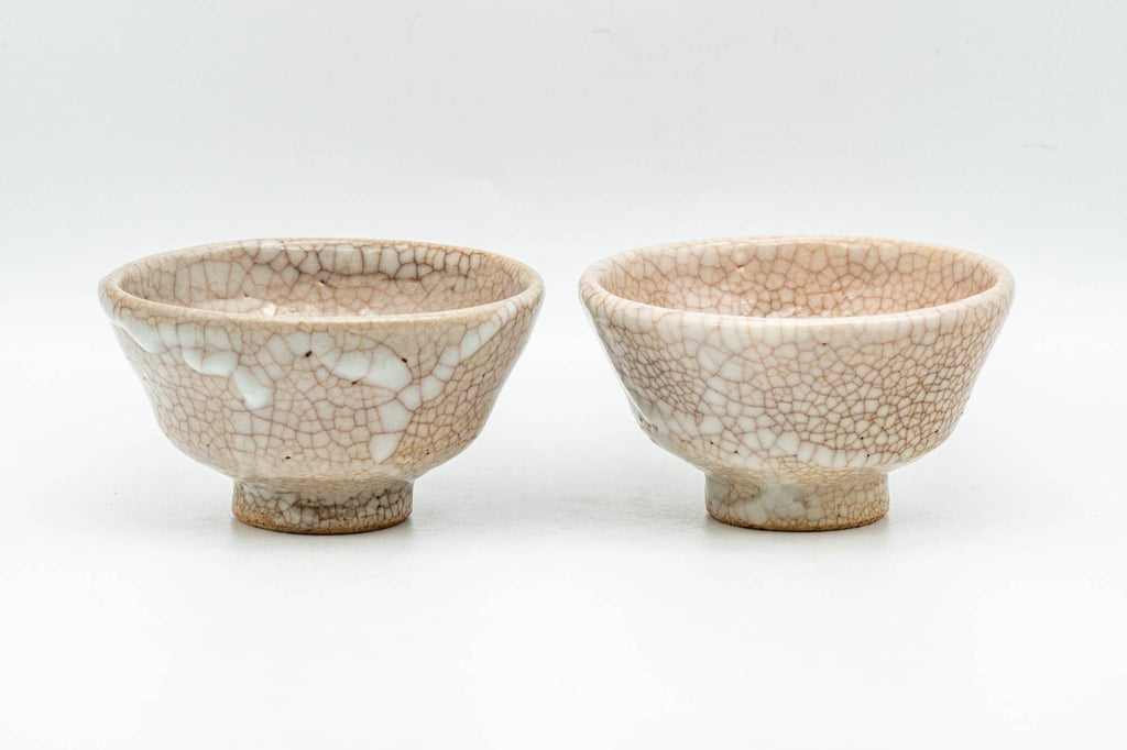 Japanese Teacups - Pair of Milky Shino Glazed Guinomi - 40ml