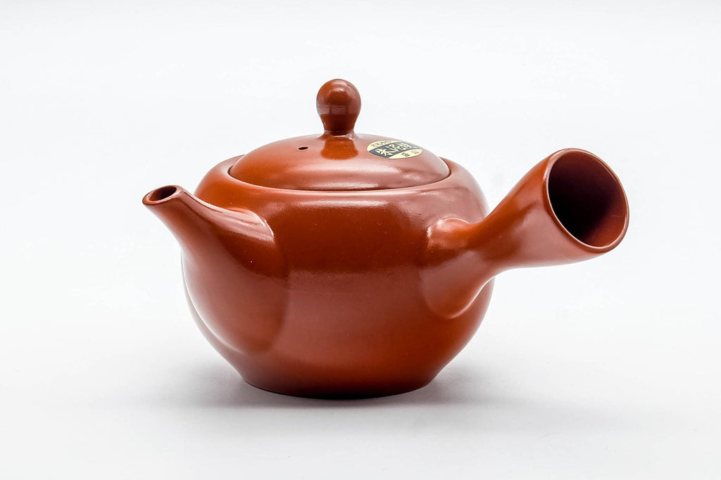 Japanese Kyusu - Bamboo Engraved Tokoname-yaki Mesh Teapot - 350ml