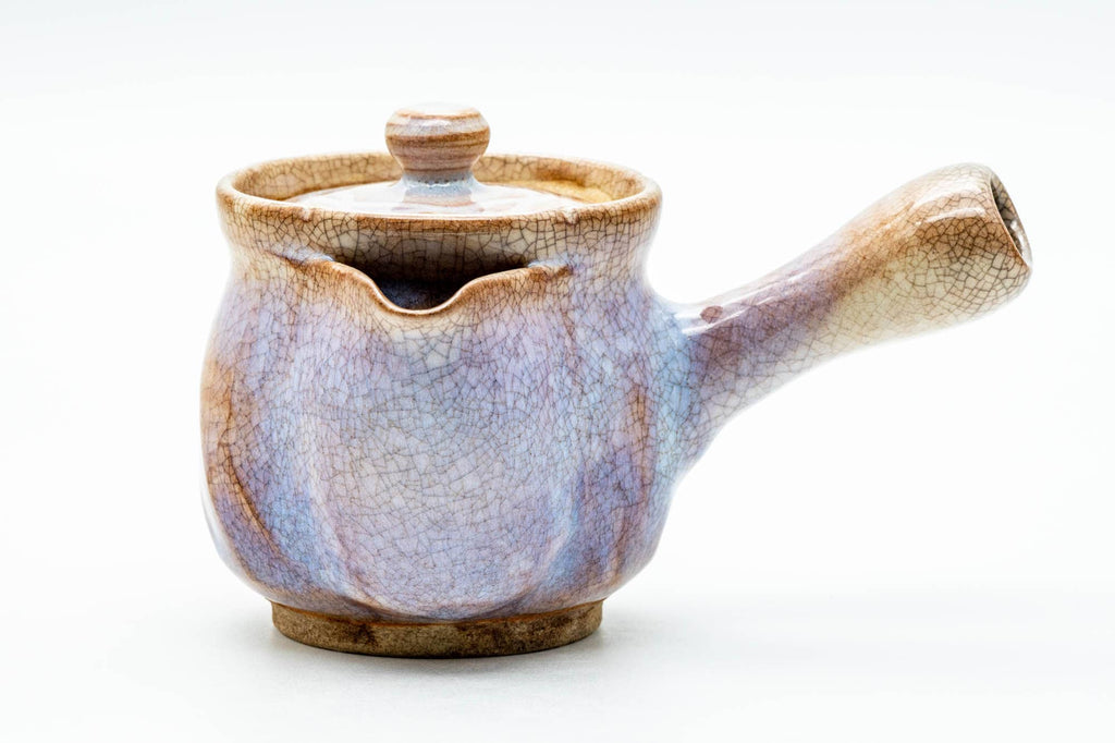 Japanese Tea Set - Purple Glazed Hagi-yaki Kyusu Teapot with 5 Yunomi Teacups
