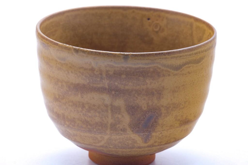 Japanese Matcha Bowl - Mottled Yellow Glazed Chawan - 400ml