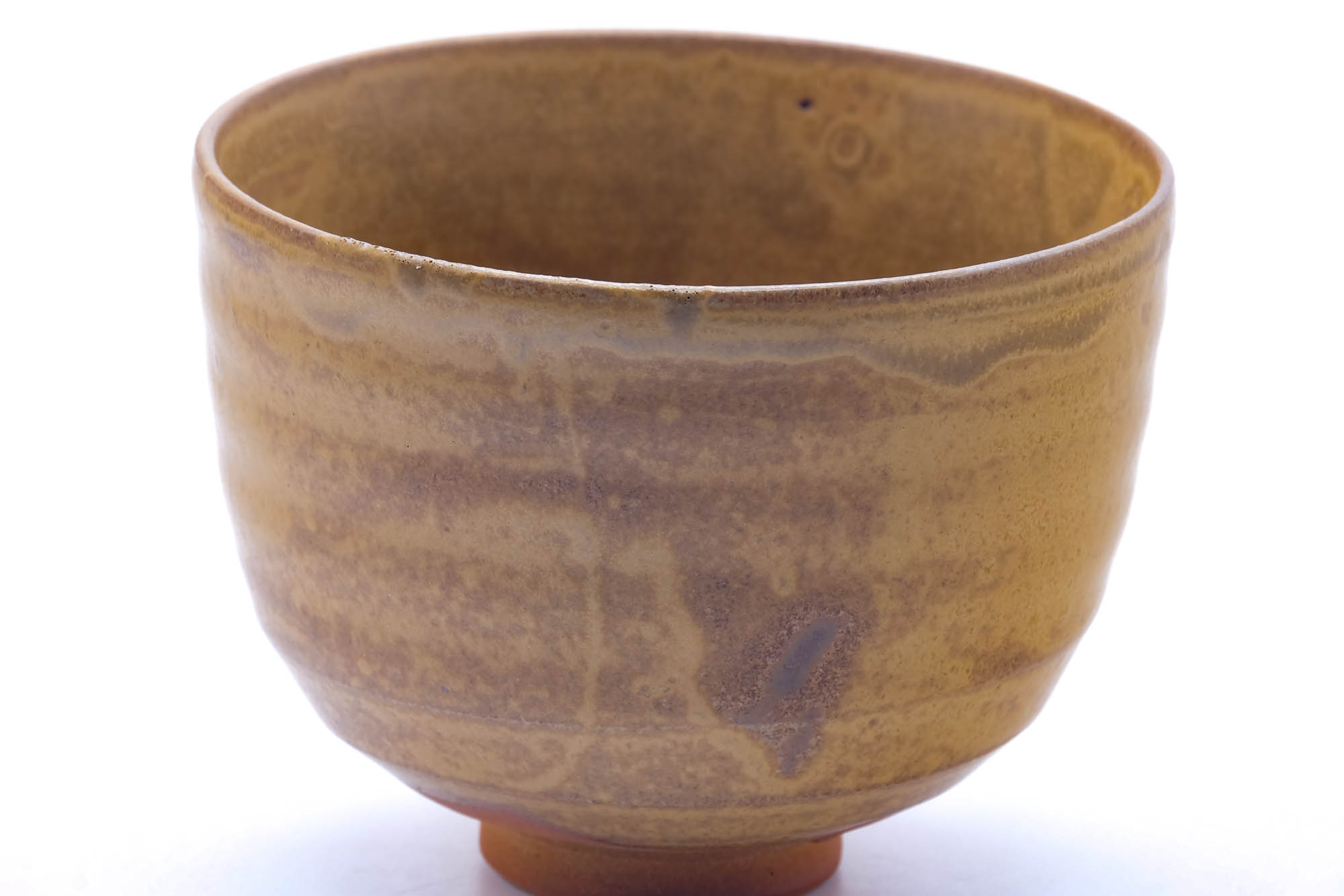 Japanese Matcha Bowl - Mottled Yellow Glazed Chawan - 400ml