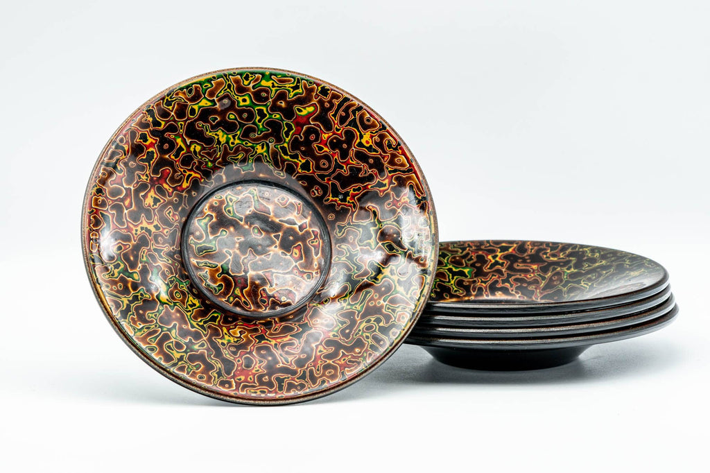 Japanese Chataku - Set of 5 唐塗 Kara-nuri Urushi Lacquer Tea Coasters