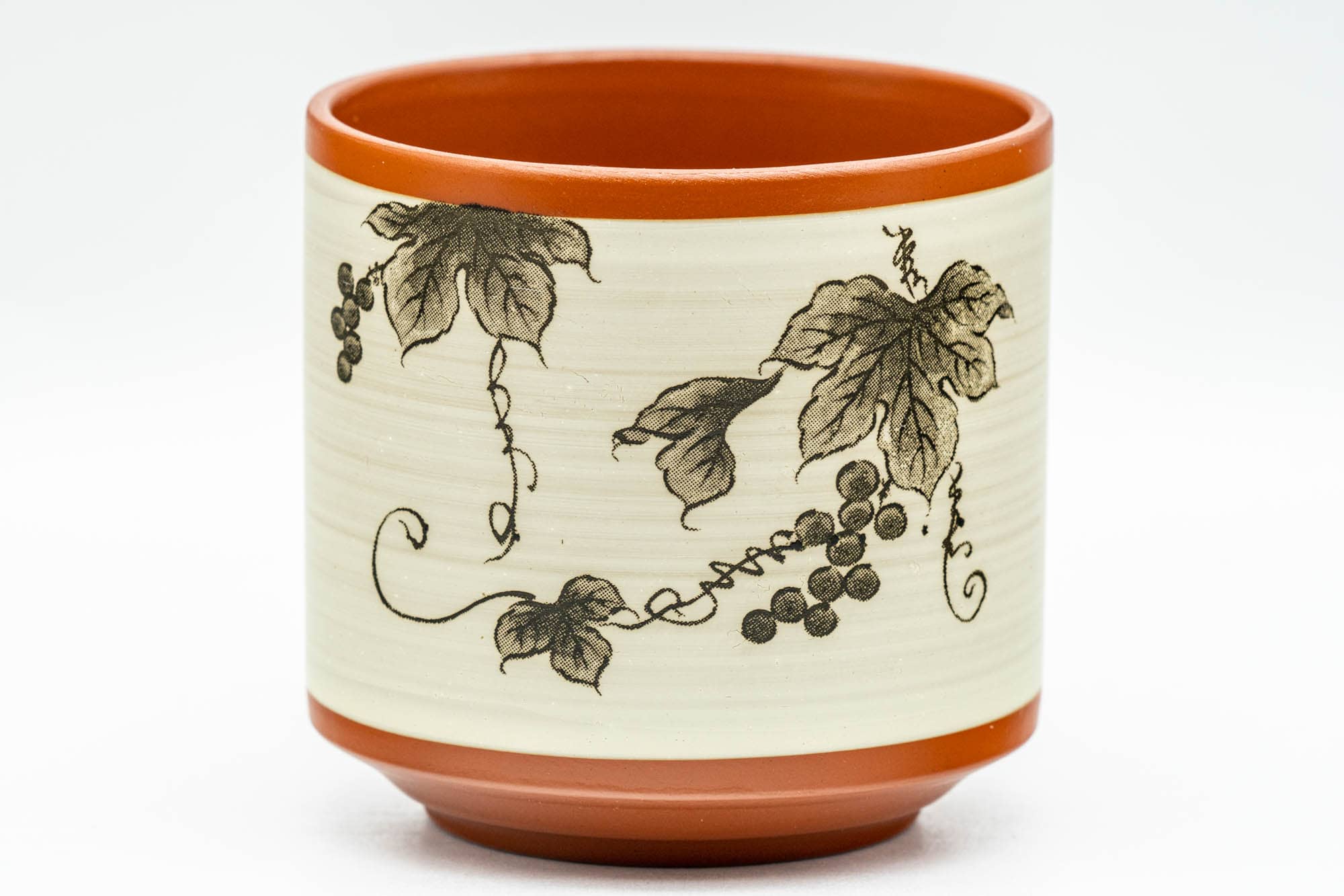 Japanese Teacup - Beige Grapevines Tokoname-yaki Yunomi - 120ml