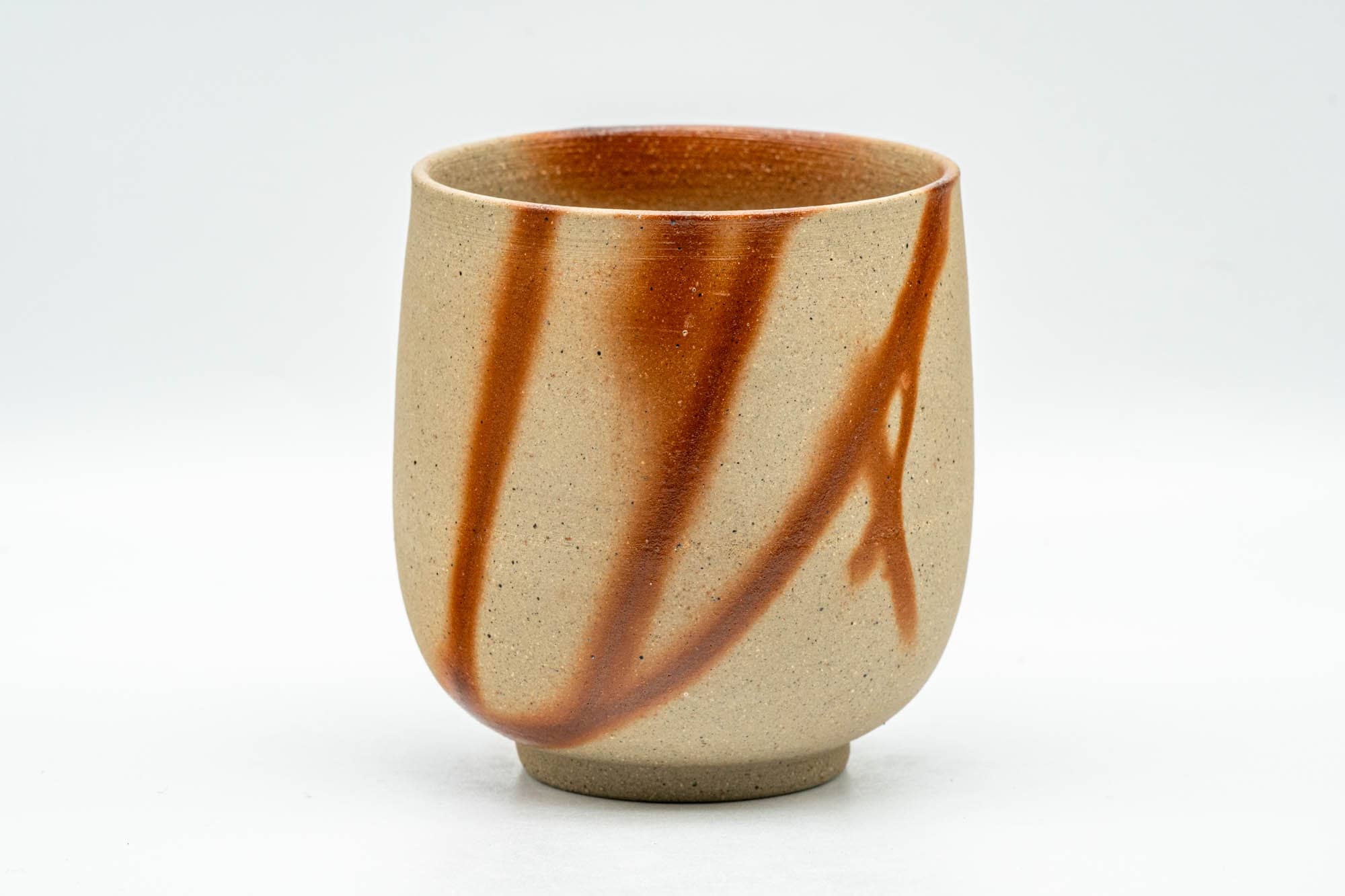 Japanese Teacup - 緋襷 Beige Orange Hidasuki Striped Bizen-yaki Yunomi - 200ml
