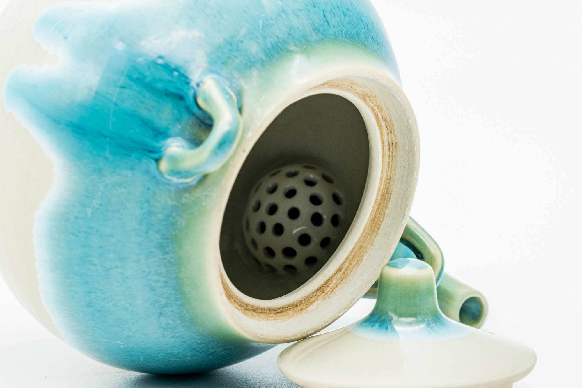 Japanese Dobin - Turquoise Agano-yaki Debeso Teapot - 250ml