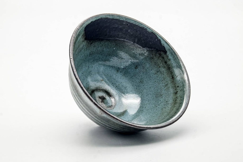 Japanese Matcha Bowl - Small Spiraling Drip-Glazed Chawan - 150ml