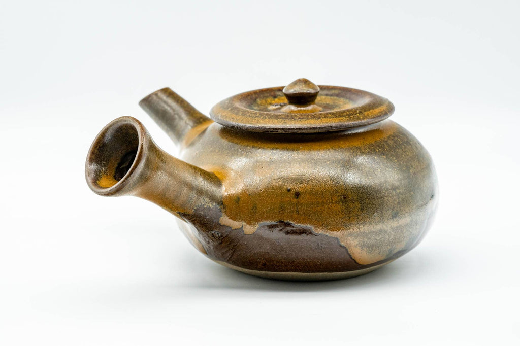 Japanese Kyusu - Golden Brown Drip-Glazed Do-ake Teapot - 350ml