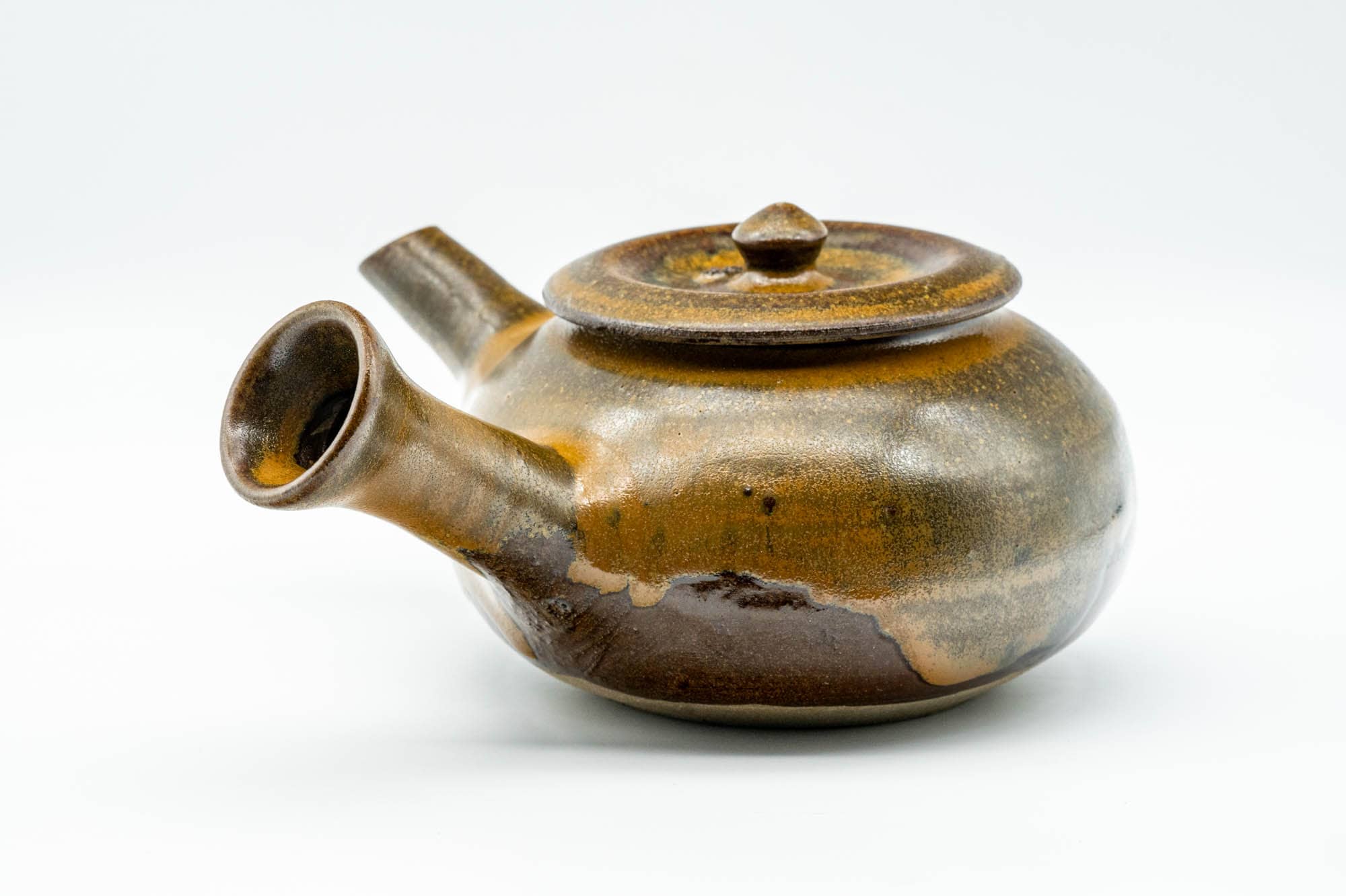 Japanese Kyusu - Golden Brown Drip-Glazed Do-ake Teapot - 350ml