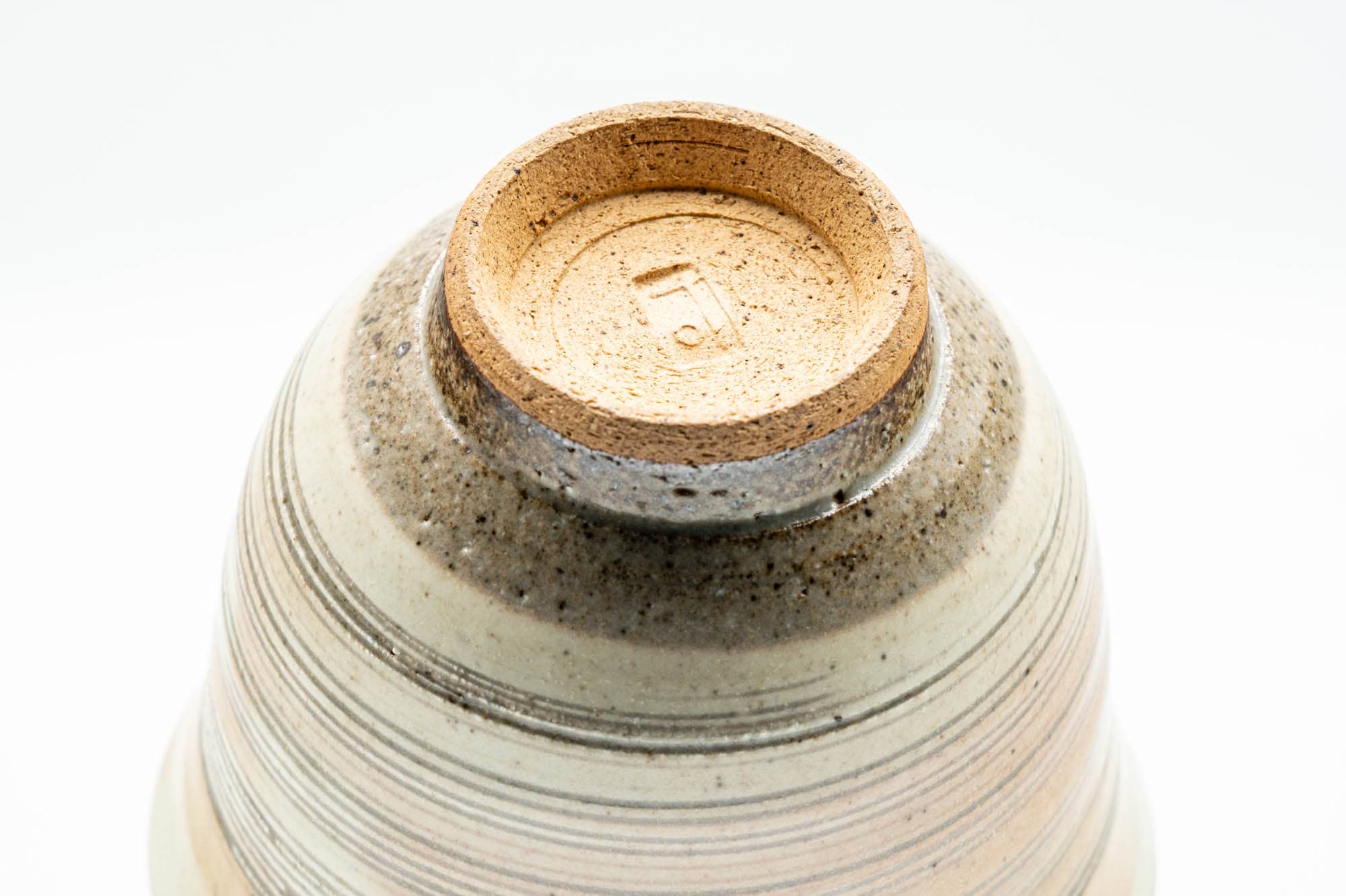 Japanese Teacups - Pair of Beige Pink Glazed Spiraling Yunomi - 150ml