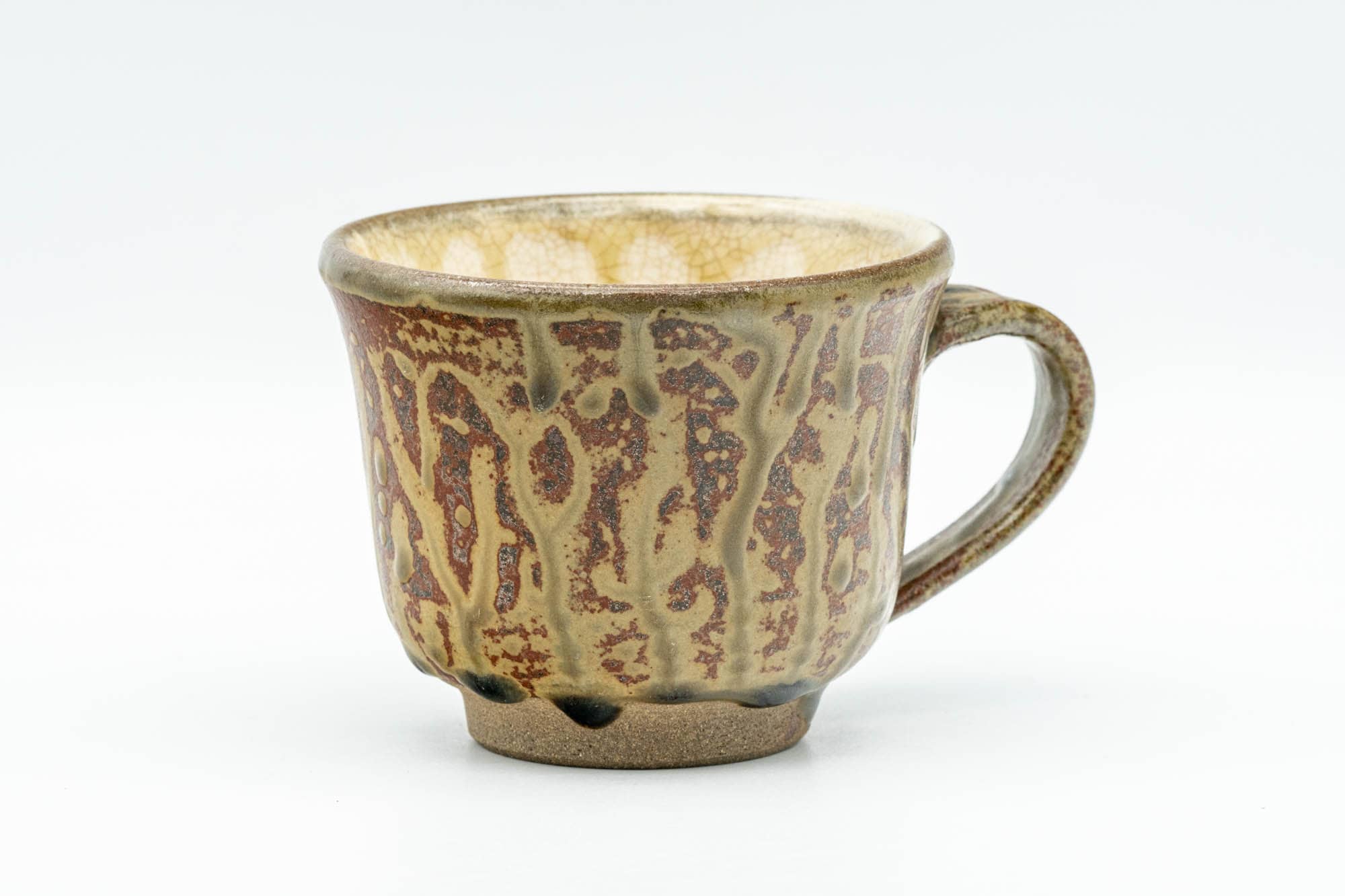 Japanese Teacup - Ash Green Drip-Glazed Ushirode Yunomi - 140ml