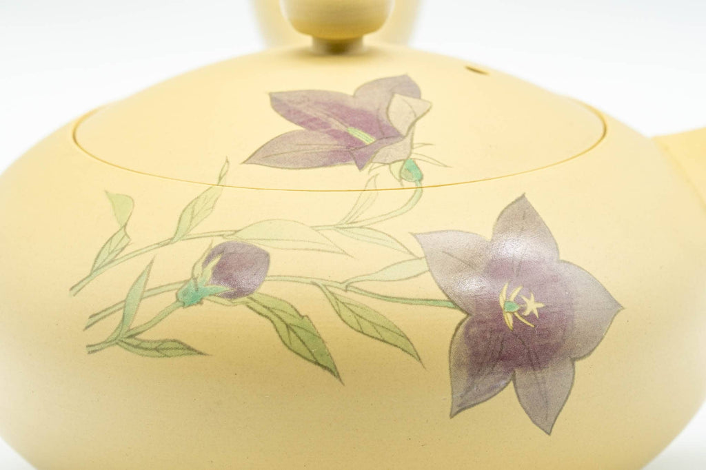 Japanese Kyusu - Purple Floral Kikyo Tokoname-yaki Ceramic Teapot - 250ml
