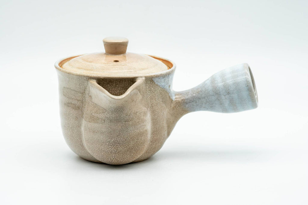 Japanese Kyusu - Beige White Glazed Hagi-yaki Do-ake Teapot - 250ml