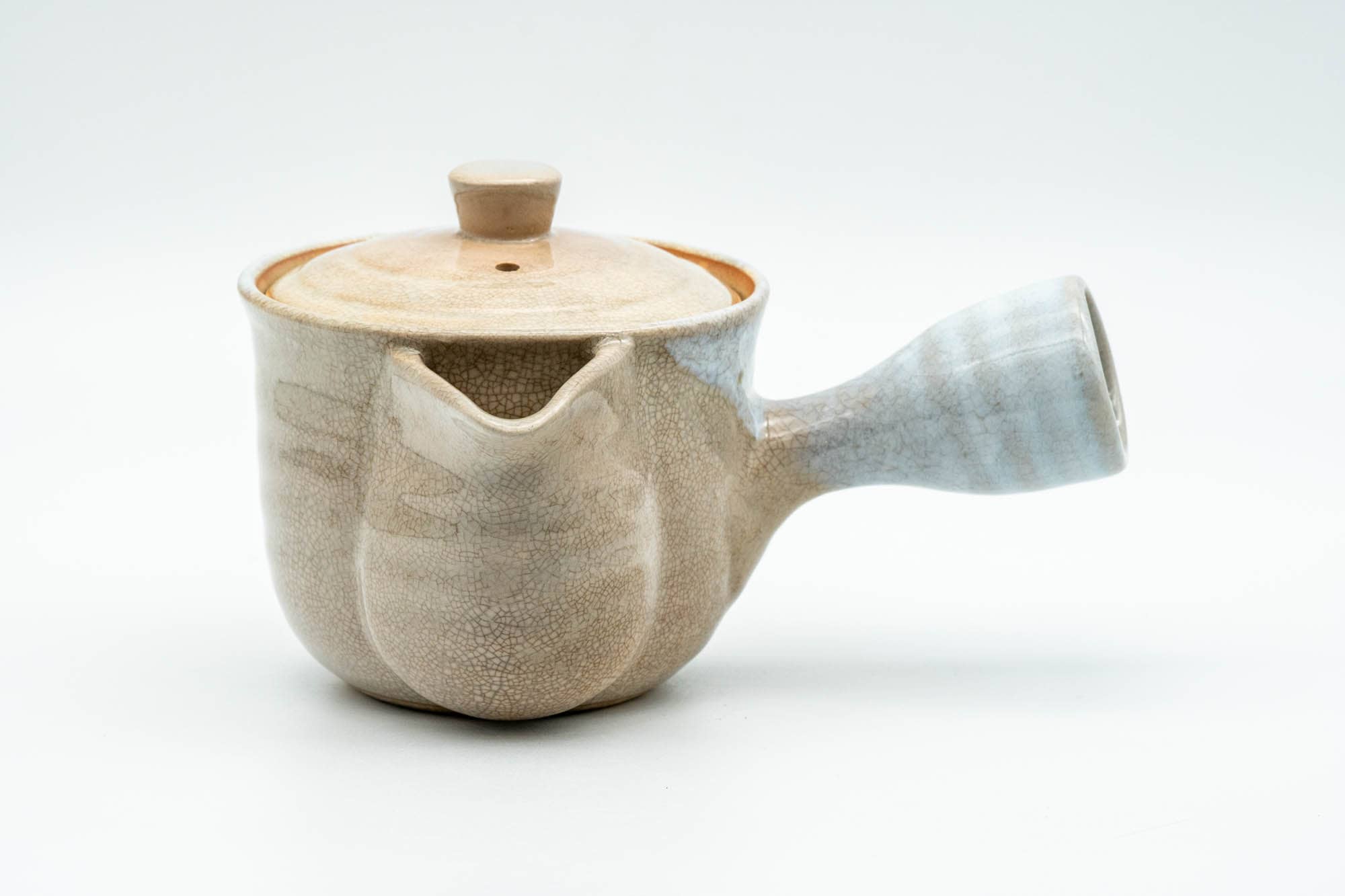 Japanese Kyusu - Beige White Glazed Hagi-yaki Do-ake Teapot - 250ml