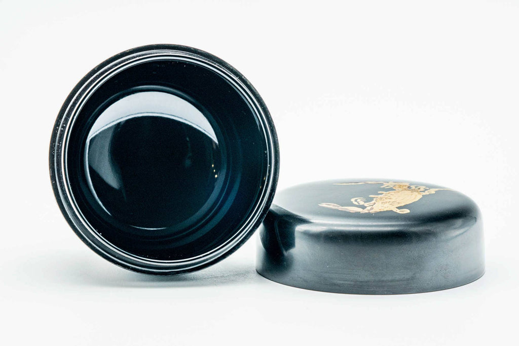 Japanese Natsume - Golden Crab Black Urushi Lacquered Matcha Tea Caddy - 100ml