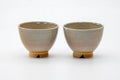 Japanese Teacups - Pair of Beige Glazed Hagi-yaki Yunomi - 120ml