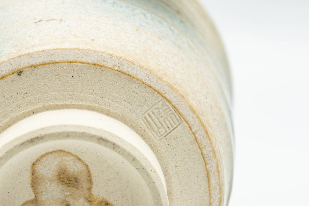 Japanese Teacup - Beige Ash Green Glazed Lidded Yunomi - 150ml