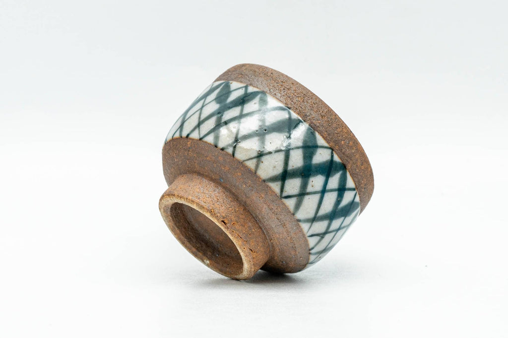 Japanese Teacup - Blue White Checkered Guinomi - 35ml