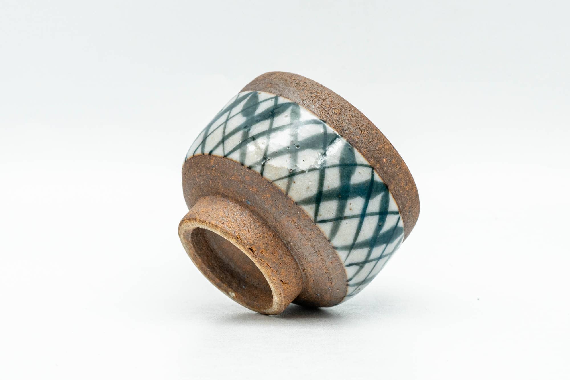 Japanese Teacup - Blue White Checkered Guinomi - 35ml