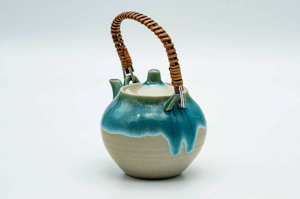 Japanese Dobin - Turquoise Agano-yaki Debeso Teapot - 250ml