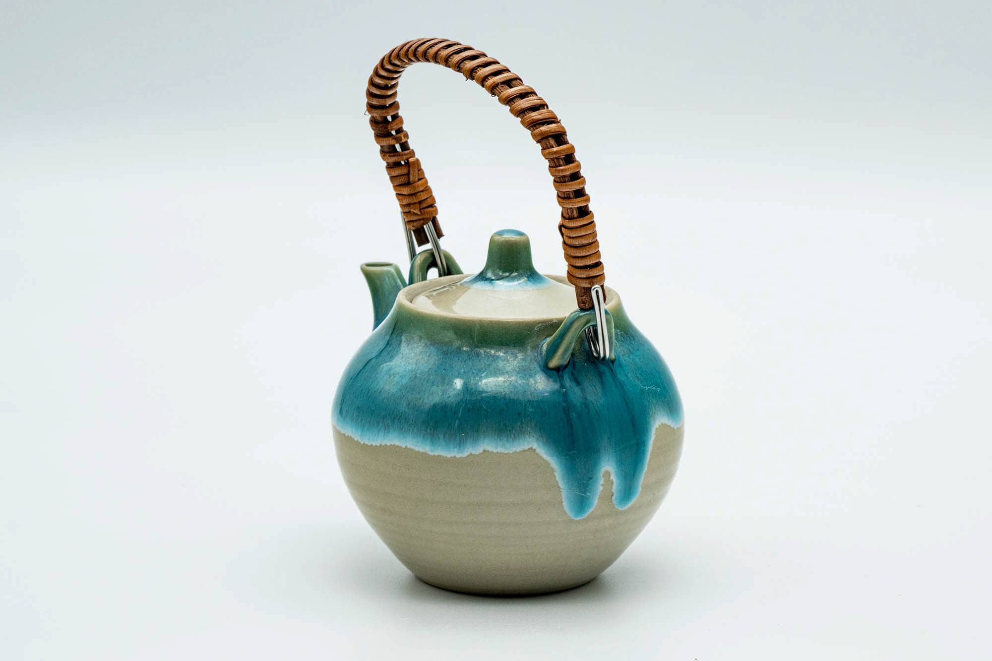 Japanese Dobin - Turquoise Agano-yaki Debeso Teapot - 250ml