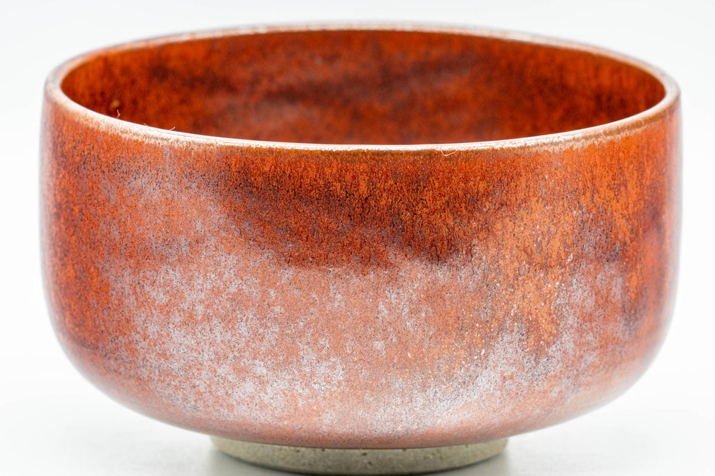 Japanese Matcha Bowl - Metallic Red Glazed Hantsutsu-gata Chawan - 350ml