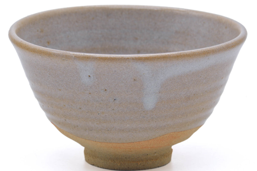 Japanese Matcha Bowl - Beige White Drip-Glazed Hagi-yaki Chawan - 400ml