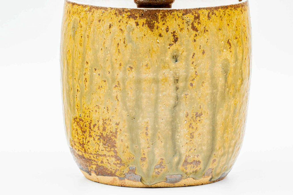 Japanese Mizusashi - Beige Brown Drip-Glazed Water Container - 1000ml