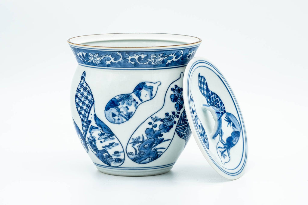 Japanese Mizusashi - Blue Gourd Arita-yaki Fresh Water Container - 1000ml