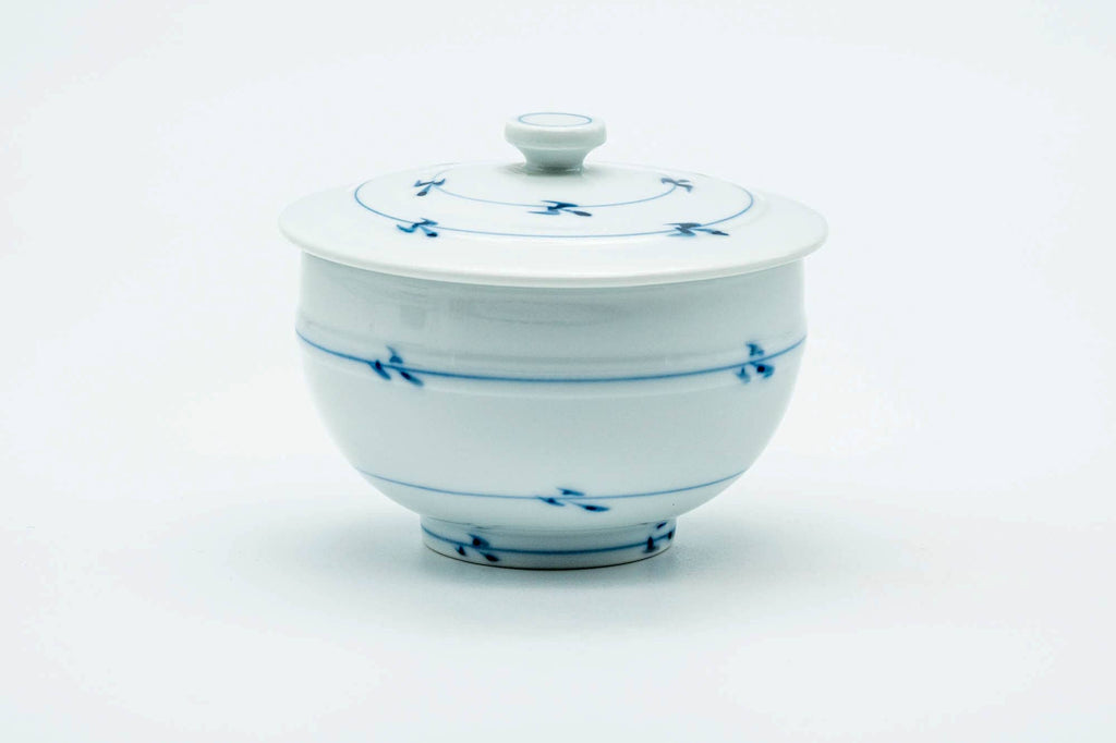 Japanese Teacup - Blue Striped Arita-yaki Lidded Yunomi - 130ml