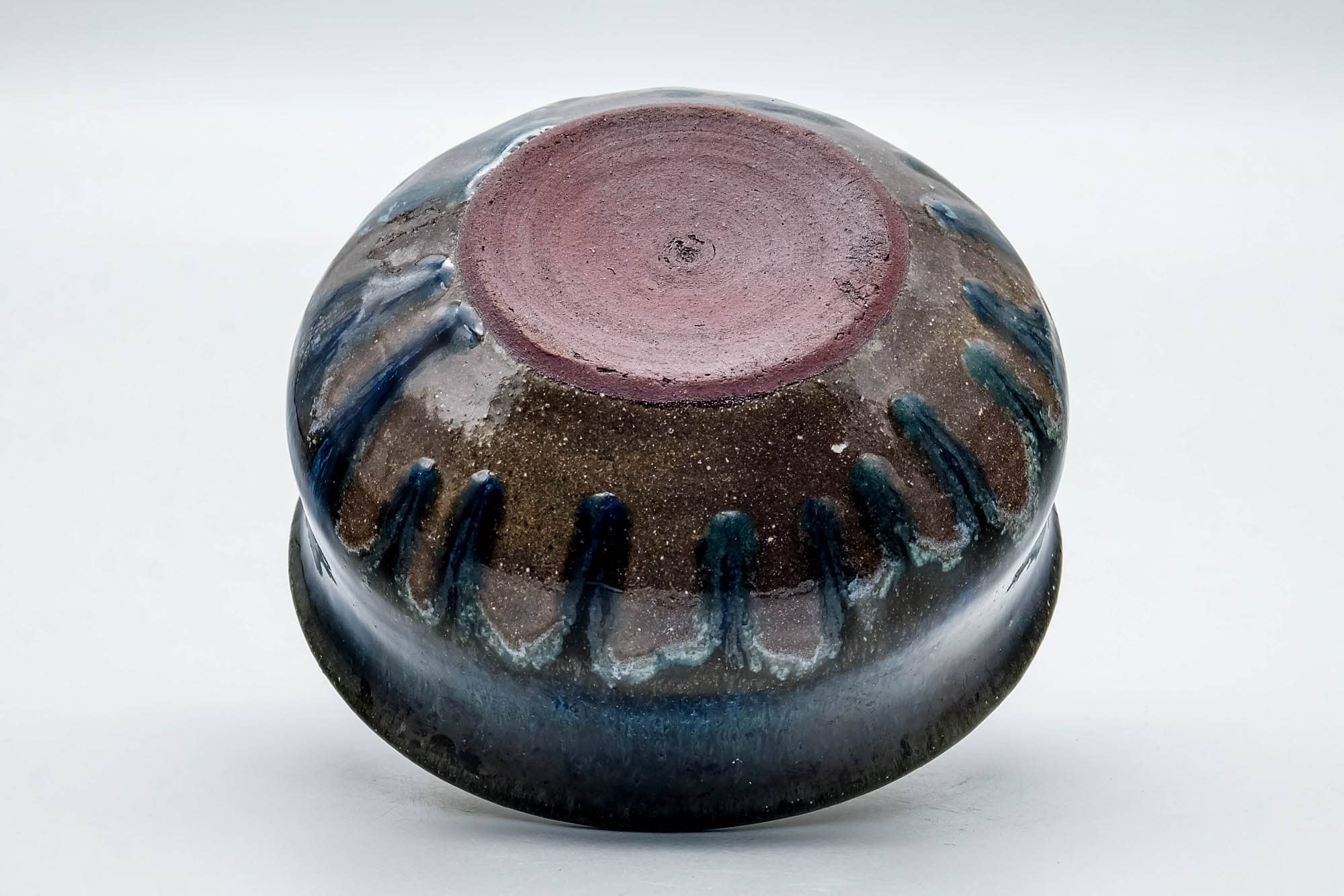 Japanese Kensui - Blue Drip-Glazed Tea Ceremony Water Bowl - 500ml