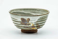 Japanese Matcha Bowl - Floral Grey White Drip-Glazed Spiraling Chawan - 150ml