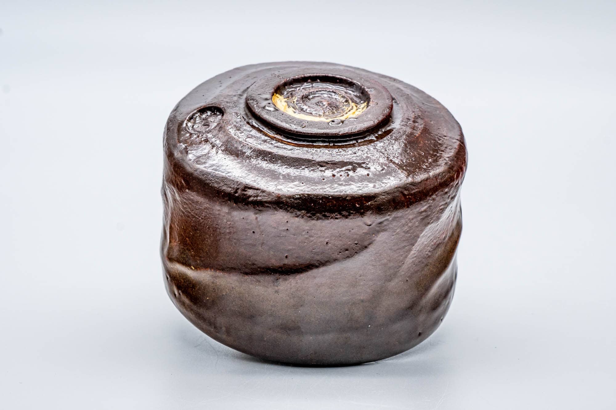 Japanese Matcha Bowl - 手 Spiraling Candy Glazed Raku Chawan - 300ml