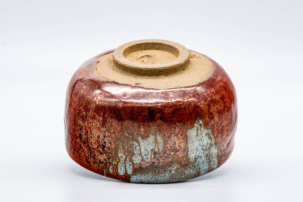 Japanese Matcha Bowl - Vibrant Red Oil Glazed Chawan - 250ml