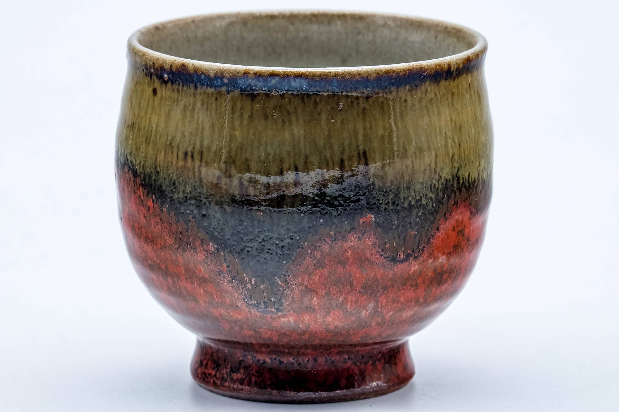 Japanese Teacup - Red Brown Drip-Glazed Yunomi - 165ml