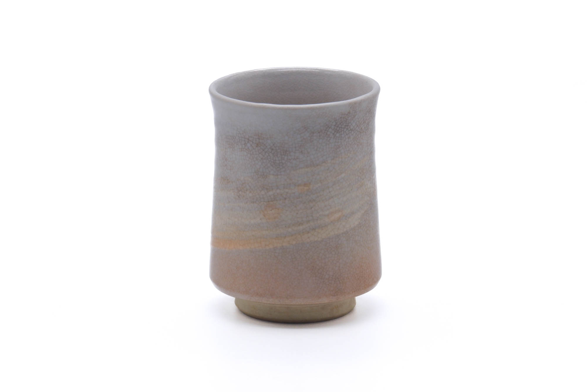 Japanese Teacup - Beige White Weathered Hagi-yaki Yunomi - 160ml