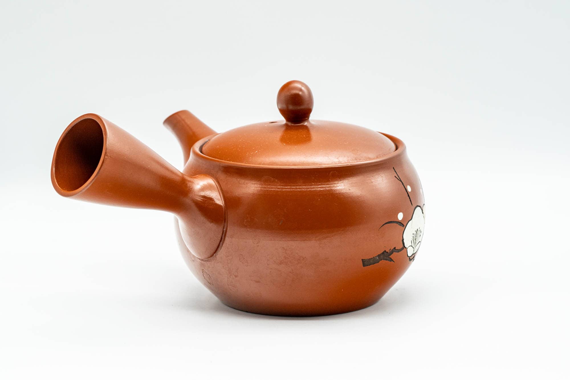 Japanese Kyusu - Plum Blossom Tokoname-yaki Teapot with Mesh Strainer - 350ml