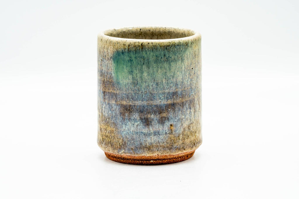 Japanese Teacup - Green Purple Hare's Fur Glazed Yunomi - 200ml
