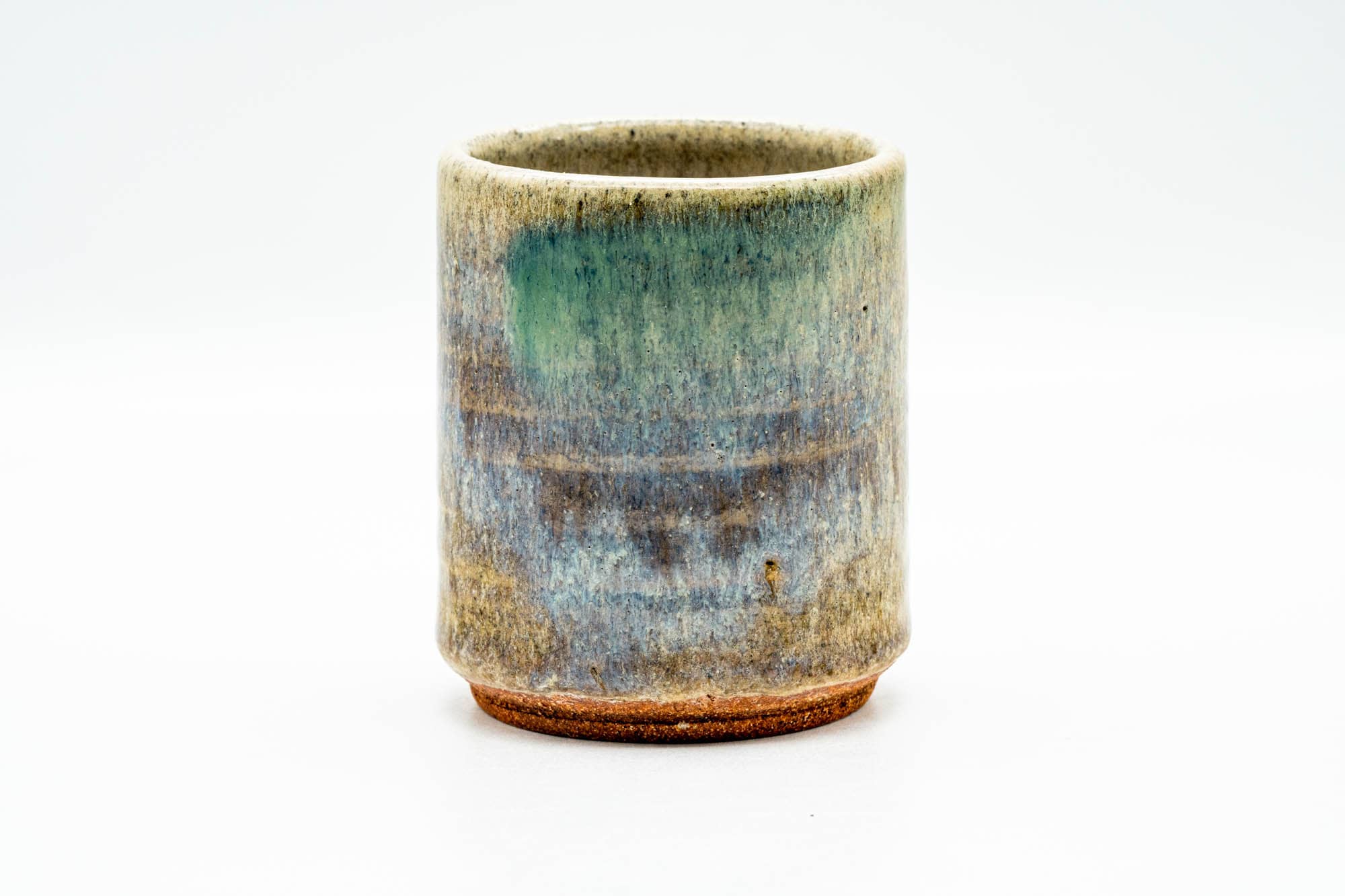 Japanese Teacup - Green Purple Hare's Fur Glazed Yunomi - 200ml