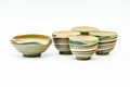 Japanese Tea Set - Marbled Nerikomi Tokoname-yaki Katakuchi Water Cooler and 4 Yunomi Teacups