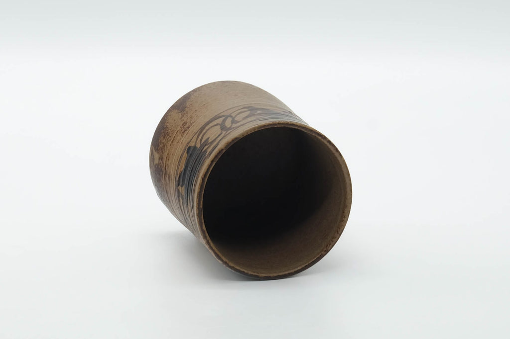 Japanese Teacup - Abstract Beige Brown Rustic Yunomi - 180ml