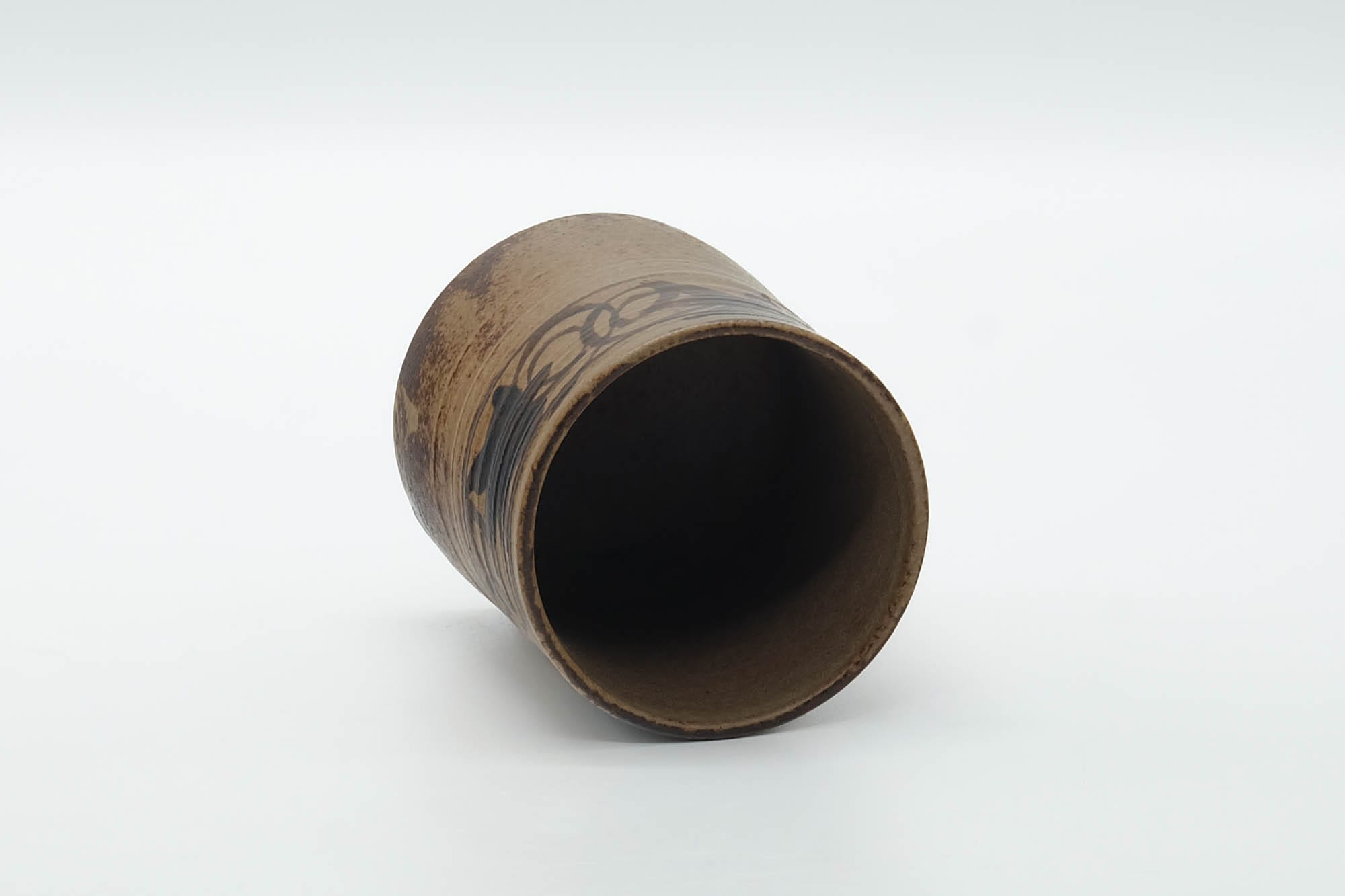 Japanese Teacup - Abstract Beige Brown Rustic Yunomi - 180ml