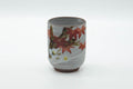 Japanese Teacup - Grey Hakeme Red Momiji Yunomi - 200ml