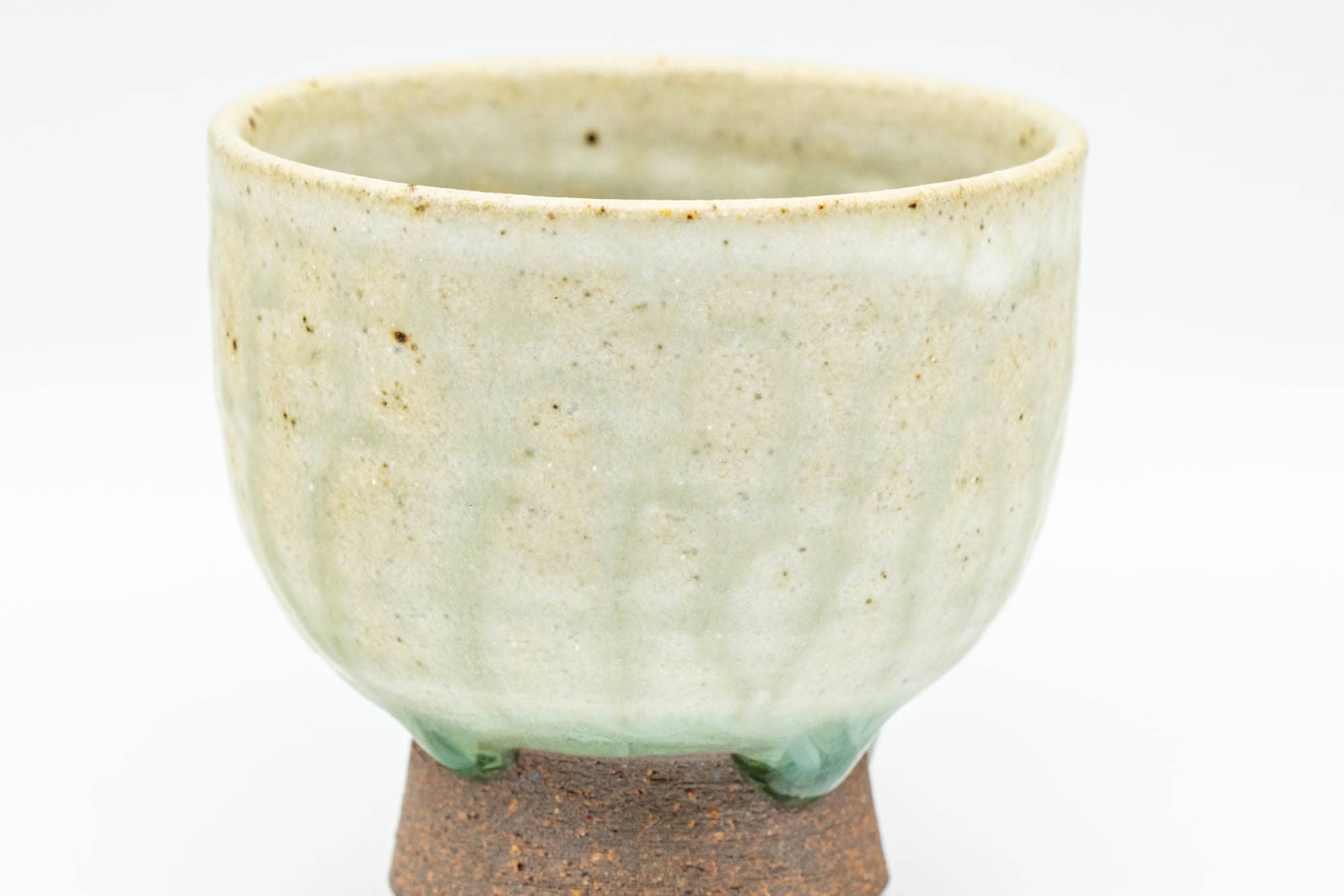 Japanese Teacup - Green Celadon Drip-Glazed Yunomi - 65ml