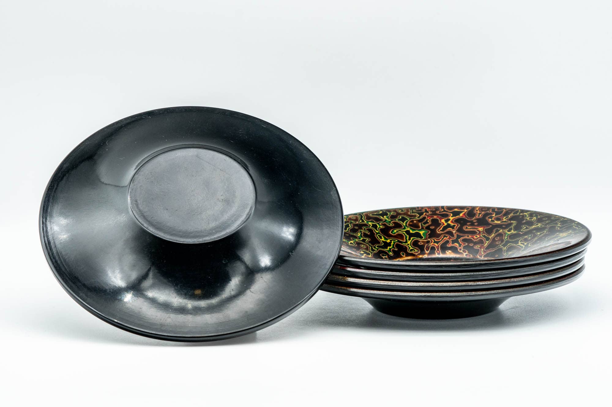 Japanese Chataku - Set of 5 唐塗 Kara-nuri Urushi Lacquer Tea Coasters