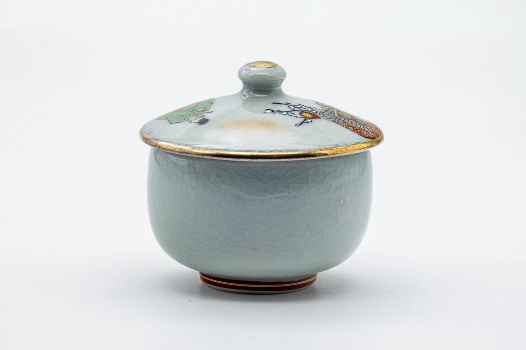 Japanese Teacup - Festive Villagers Kutani-yaki Lidded Yunomi - 120ml