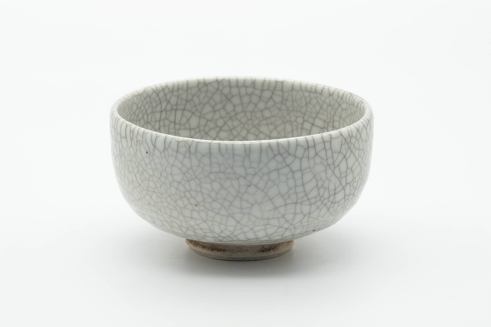 Japanese Matcha Bowl - White Crazed Glazed Chawan - 400ml
