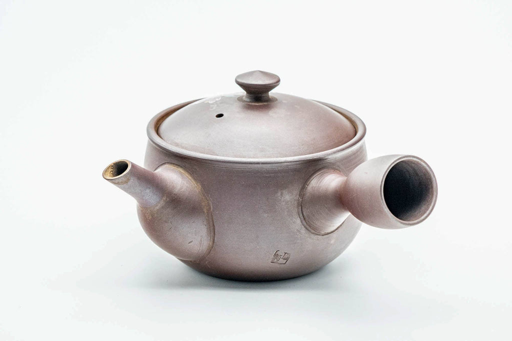 Japanese Kyusu - Floral Painted Purple Clay Mesh Filter Teapot - 230ml
