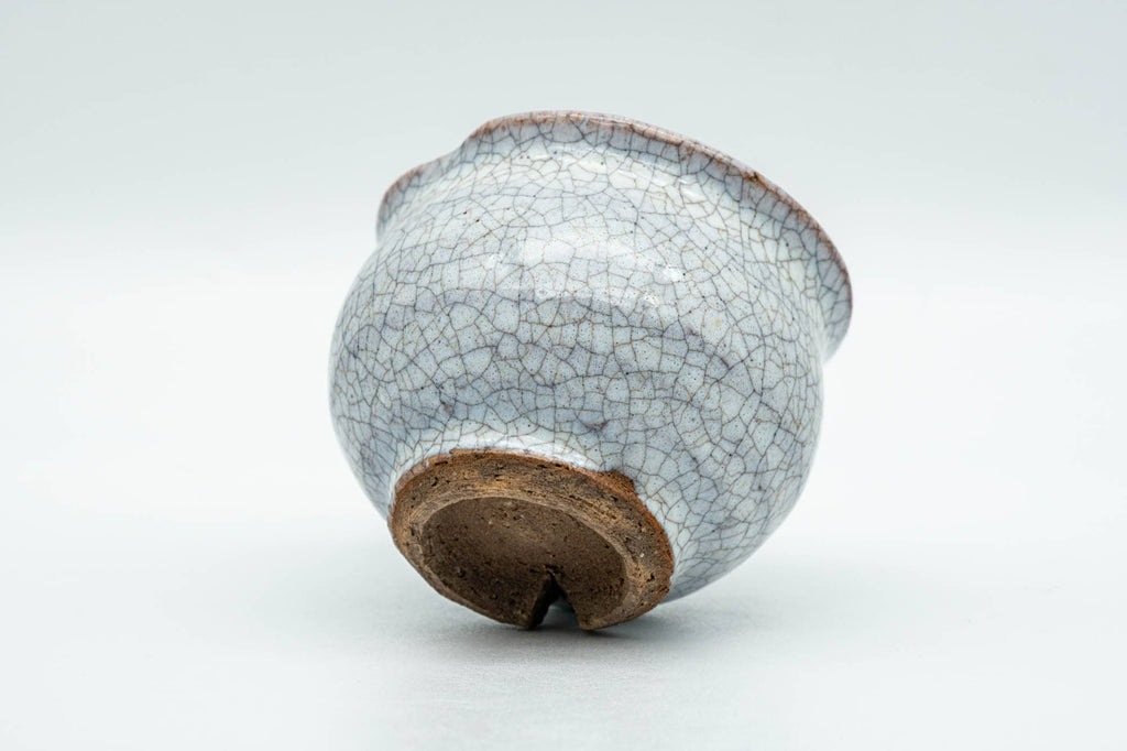 Japanese Teacup - Milky White Glazed Abstract Guinomi - 50ml