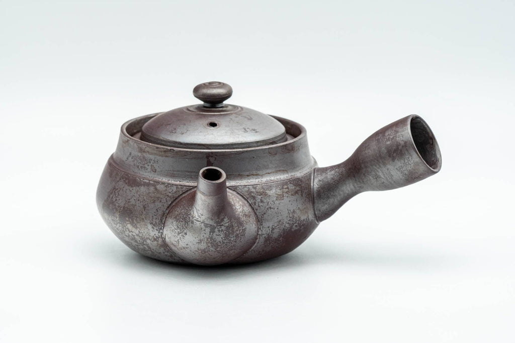 Japanese Kyusu - Collared Purple Banko-yaki Mesh Teapot - 240ml